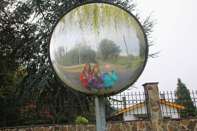 Fun with mirrors on the Camino just outside of Sarria
