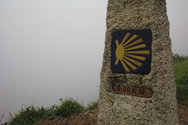 Kilometre zero at the end of the world. You can't see for the fog but it's a VERY big cliff