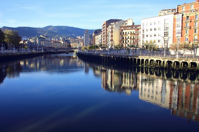 Morning reflections on the river Nervion