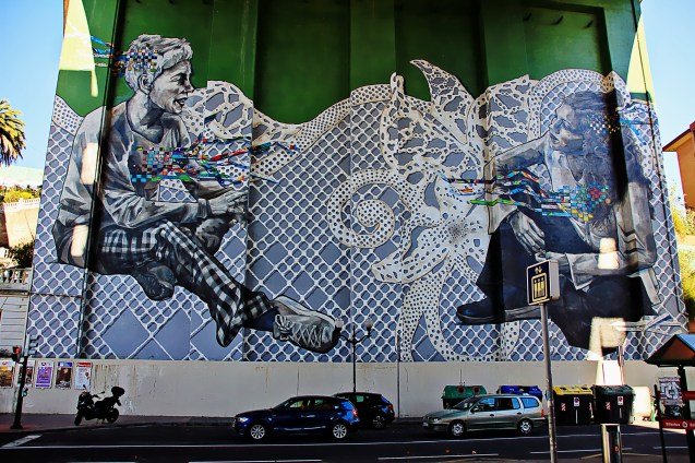 Mural under a bridge
