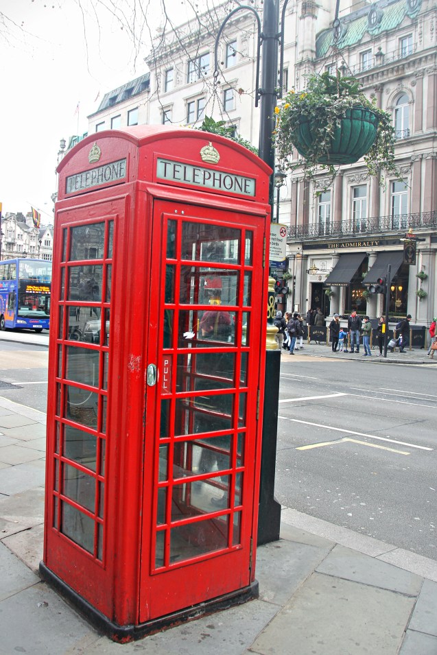 The iconic red telephone booth
