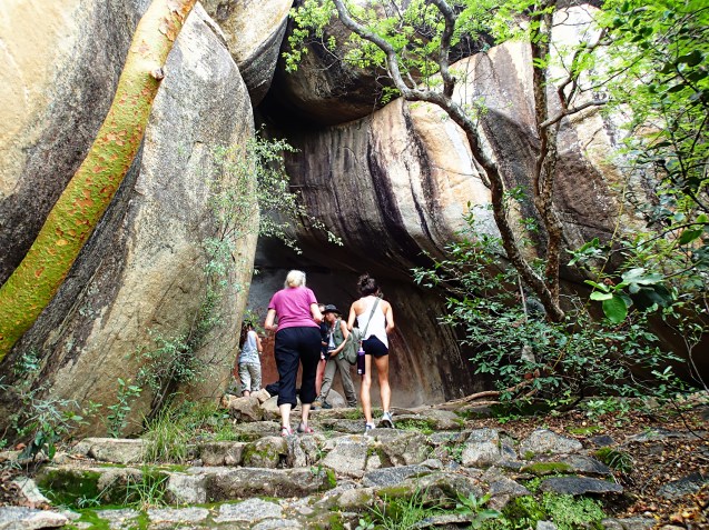Entering the cave with the paintings.