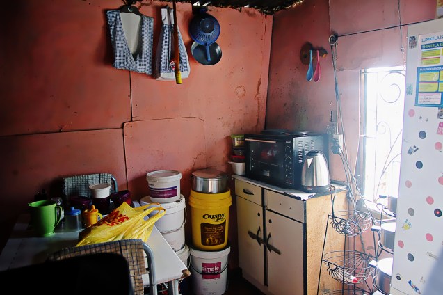 Kitchen in a hut in the Township