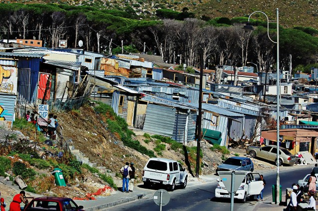 A typical township just outside of Cape Town. 