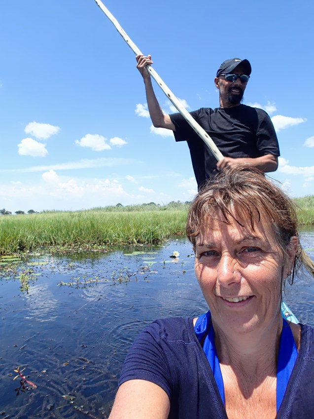 Jimmy trying his hand at poling. He's a natural and may now have a back up career. 