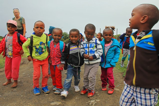 Our early morning walk fan club