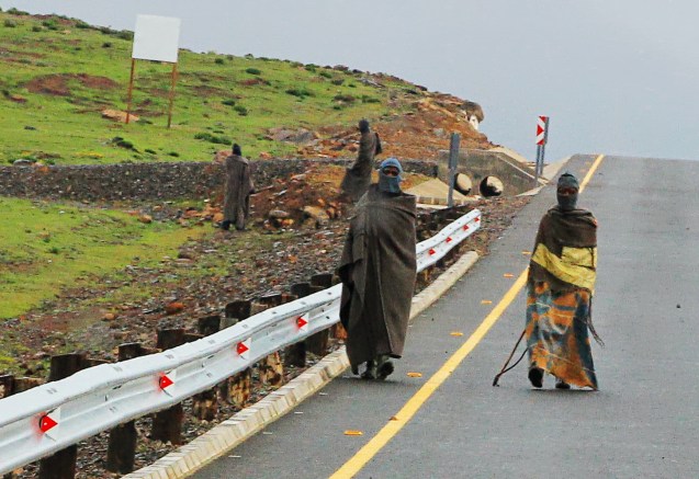 Wearing their best blankets.