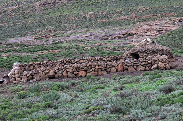 Temporary home for shepherds with coral for sheep when they're far from home.