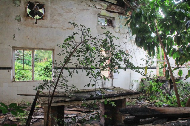 Inisde the house on the monastery grounds