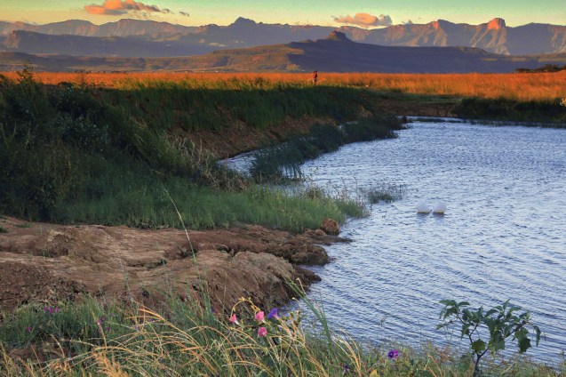 Early morning walk reward with sunrise colours