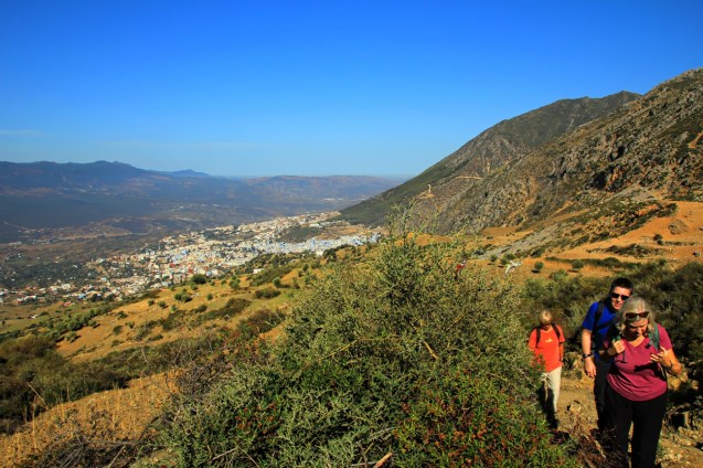 Hiking up the mountain