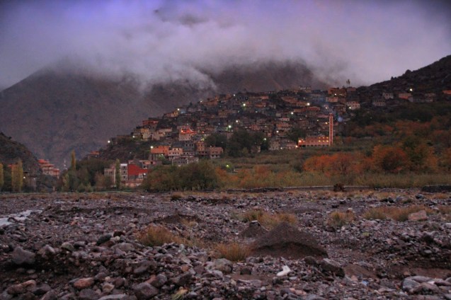 The village in the dusk as we returned after a walk.