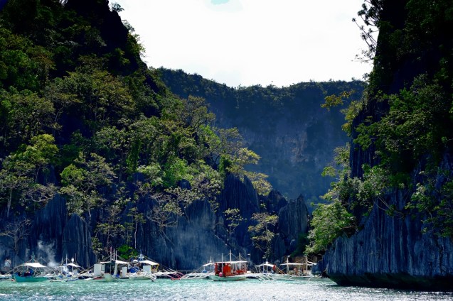 Coron Island, Lake Barracuda on the other side. Boats all preparing lunch