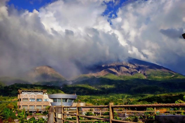 Sakurijima Island. An active volcano